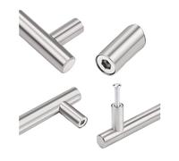 Maniglia in acciaio inox 201, maniglia a forma di T for mobili, tubo tondo, gamba tonda, maniglia cava, maniglia for vassoio in acciaio inox(128mm)
