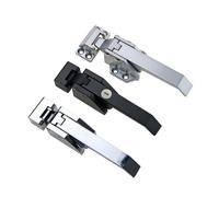 Maniglia in acciaio inox o lega di zinco, maniglia per porta industriale, chiusa, 1 pezzo (Black with lock)