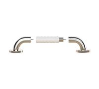Maniglia in acciaio inox per bagno, 61 cm, antiscivolo, con involucro in nylon, per vasche da bagno e docce, durevole guida di supporto per sicurezza ed equilibrio (bianco)