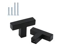 Maniglia in acciaio inox per mobili, modello LSJ12BK, dalla sezione quadrata, colore: nero; per cucine, armadi e cassetti