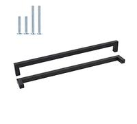 Maniglia in acciaio inox per mobili, modello LSJ12BK, dalla sezione quadrata, colore: nero; per cucine, armadi e cassetti