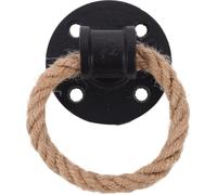 Maniglia in Corda Rustica Nera per Mobili, Anello Circolare Vintage | Ferro e Corda di Canapa, Ricambio Pratico per Credenze e Dispense, Stile Antico e Nautico
