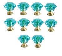Maniglia in cristallo diamantato, 10 pezzi Maniglie e pomelli for cassetti for mobili, pomelli for cassetti 1,02 * 0,94 pollici Maniglia for porta del cassetto in acrilico trasparente(Blue Green Gold