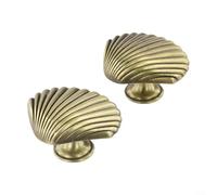 Maniglia in lega di zinco dal design a conchiglia per un facile aggiornamento dei mobili, perfetta per armadi e cassetti, include vite per un'installazione rapida (bronzo)