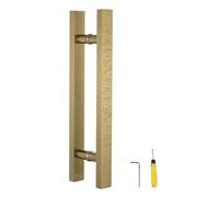 Maniglia in legno per porta in vetro, lunga maniglia scorrevole in metallo con design a nuvola di buon auspicio, durevole in titanio nero