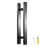 Maniglia in legno per porta in vetro, lunga maniglia scorrevole in metallo con design a nuvola di buon auspicio, durevole in titanio nero