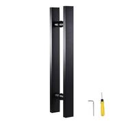 Maniglia in legno per porta in vetro, lunga maniglia scorrevole in metallo con design a nuvola di buon auspicio, durevole in titanio nero