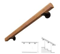 Maniglia in Legno Vintage per Le Scale, Maniglia per Le Scale Kit Completo - Supporto a Parete Della Ferrovia Dritta Banister - Deckinghiere per Le Scale, Rimodellazione, Stairwell/140Cm (55 Inch)