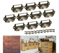 Maniglia in ottone anticato per cassetti e armadietti, con porta nome, etichetta retrò per gioielli, farmacia, armadio, pomello per mobili in ferro