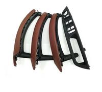 Maniglia In Pelle Bracciolo Interno Porta Conducente Lato Destro RHD Set Completo Per X5 X6 E70 E71 E72 2007-2014 Striscia di finitura del pannello della maniglia d(RHD Red 7pcs)