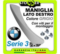 MANIGLIA INTERNA Passeggero Lato DESTRO Scocca + Copertura BMW 3 Serie E GRIGIO