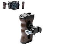 Maniglia laterale in legno compatibile con Sony A7M4/Fujifilm XT5 - Impugnatura regolabile per stabilizzatore per gabbia della fotocamera Vlogging (manico laterale con morsetto NATO con venature del