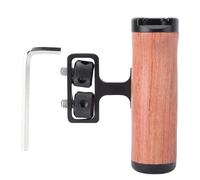 Maniglia laterale per gabbia della fotocamera, impugnatura regolabile in legno per fotocamera per montaggio sul lato sinistro o destro con pattino freddo e foro filettato da 1/4