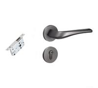 Maniglia magnetica silenziosa per porta con blocco divisorio con design a pressione di ritorno buffer realizzata in alluminio spaziale, progettata per silenziosa e stabile per uso interno in legno (N)