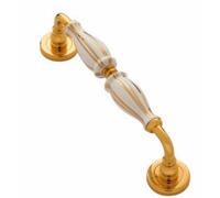MANIGLIA MANIGLIONE PER PORTE IN PORCELLANA BIANCA FILO ORO ZECCHINO PAM 649POR