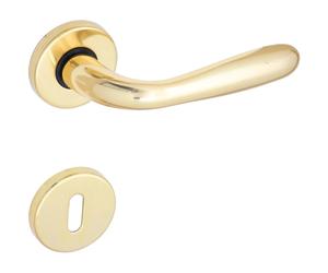 Maniglia Mar alluminio con rosette e bocchette patent ottone lucido Ottone lucido