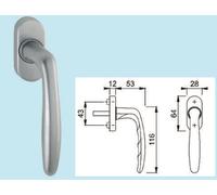 MANIGLIA MARTELLINA HOPPE ROISSY CROMO SATINATO MANIGLIE PORTE FINESTRE