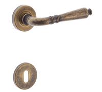 Maniglia modello dieci con rosette bronzo antico Bronzo antico