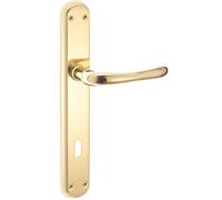 Maniglia modello sette con placca patent ottone lucido 70 mm Ottone lucido