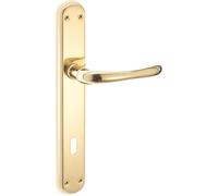 Maniglia modello sette con placca patent ottone lucido 90 mm Ottone lucido