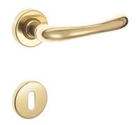 Maniglia modello sette con rosette e bocchette patent ottone lucido Ottone lucido