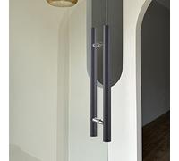 Maniglia Moderna per Porta da fienile in Legno Nero, Barra di Spinta per Ingresso Ufficio, Design a Barra Rotonda su Due Lati, Disponibile nelle Misure da 59 Pollici e 11