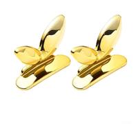 Maniglia per alzare il coperchio del WC, in plastica ABS e acrilico, resistente, 3,6 x 4,7 x 0,5 cm, confezione da 2, oro/argento (oro)