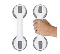 Maniglia per bagno con ventosa, portata 120 kg, 2 pezzi, maniglia di sicurezza per doccia con chiusura rapida, per anziani e vasche da bagno, senza foratura, antiscivolo