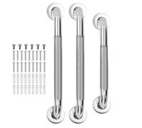 Maniglia per bagno, supporto di sicurezza per doccia, set da 3 pezzi, maniglia antiscivolo in acciaio inossidabile, guida di assistenza per WC, presa stabile a parete per una maggiore sicurezza d'uso