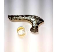 Maniglia per bastone da passeggio in ottone di design per bastoni da passeggio con manico dorato e bianco per bastone da passeggio