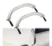 Maniglia per corrimano in acciaio inox da 25,4 cm, accessori nautici multiuso, specchio lucido con borchie a doppia estremità (2 pezzi)