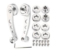 Maniglia per Manovella per Finestra 2 Pezzi, Colonna Montante Maniglia per Finestra in Lega, Manovella di Caricamento per Auto Classica (Colore Argento)