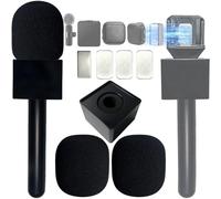 Maniglia per microfono per DJI, supporto per microfono per microfono Rode Wireless GO/Hollyland Lark/Lavalier, supporto magnetico universale per microfono, con filtro pop per interviste, vlogging