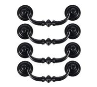 Maniglia per mobile vintage, 4 pezzi 115 mm maniglia per cassetto, maniglia a goccia per armadietti da cucina, maniglia per porta di mobili antichi(ferro nero)