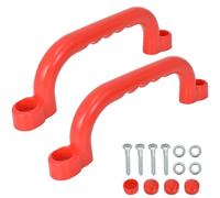 Maniglia per Parco Giochi di Sicurezza 2 Pezzi Manico per Parco Giochi In Plastica Impugnature per Struttura da Arrampicata Maniglie Antiscivolo per Giochi di Sicurezza, Casette D'Albero (Rosso)
