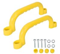 Maniglia per Parco Giochi di Sicurezza 2 Pezzi Manico per Parco Giochi In Plastica Impugnature per Struttura da Arrampicata Maniglie Antiscivolo per Giochi di Sicurezza, Casette D'Albero (Giallo)