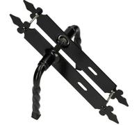 Maniglia per porta 72 mm PZ/BB/WC Maniglia per porta, maniglia per porta, set decorativo nero universale interno esterno ferro battuto antiruggine (BB)