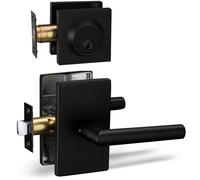 Maniglia per porta a leva Berlin Modisch Passage e serratura a cilindro singolo con chiave, set di maniglie a leva della serie Designer [porta d'