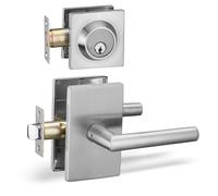 Maniglia per porta a leva Berlin Modisch Passage e serratura a cilindro singolo con chiave, set di maniglie a leva della serie Designer [porta d'