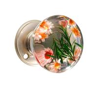 Maniglia per porta a sfera in resina, design a tema artistico, robusta base in metallo, impugnatura liscia per decorazione domestica, trasparente, per cassetti