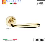 maniglia serie Goccia in lega con rosetta bocchetta oro lucido maniglie