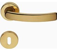 MANIGLIA PER PORTA con rosetta cf. 1 coppia (IN OTTONE)