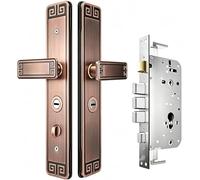 Maniglia per Porta con Serratura in Bronzo Antico Stile retrò, Ferramenta di Sicurezza Antiscasso per Porte D'Ingresso, Set di Leve di Lunga Durata per la Sicurezza Domestica Outside deadbolt)