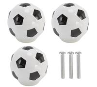 Maniglia per porta da calcio 3 pezzi, maniglie per cassetti in ceramica | Hardware a tema sportivo, con viti di montaggio, 3,5 cm/1,4 pollici, per guardaroba, credenza, cassettiera, libreria
