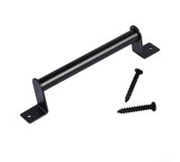 Maniglia per porta da fienile a doppia faccia in acciaio al carbonio per porte in legno, cancelli da giardino, fienili, garage e porte scorrevoli, nero opaco, progettata per un uso duraturo