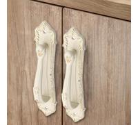 Maniglia per porta del fienile in rame anticato, per porte in legno, antiruggine, per armadietti a vista da 239 mm, bronzo, 138 mm, distanza tra i fori (bianco 160)