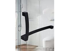 Maniglia per porta della doccia in acciaio inox 304 nero opaco, pomello di ricambio per porta in vetro, accessori da bagno durevoli (dimensioni: 185 mm + 385 mm)