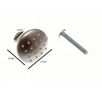 Maniglia Per Porta Di Armadio Da Cucina Dimple Cromata Opaca 28Mm + Viti