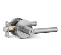 Maniglia per porta d'ingresso Berlin Modisch con serratura e chiave, elegante set di leve di bloccaggio rotonde [per porta d'ingresso o ufficio]