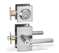 Maniglia per porta d'ingresso Berlin Modisch e serratura a cilindro singolo con chiave, set di maniglie con leva di bloccaggio della serie Design